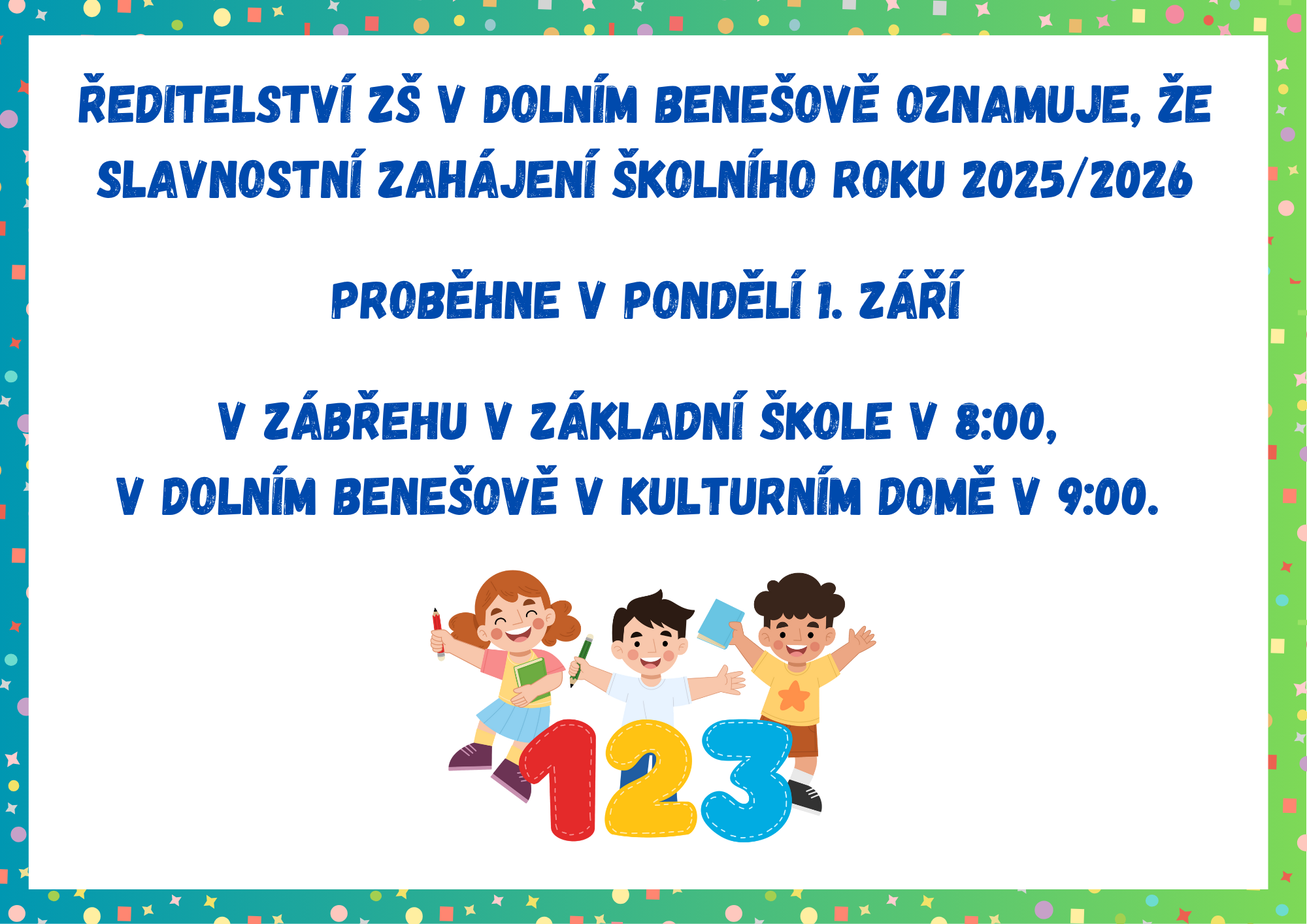 Zahájení školního roku 2025/2026